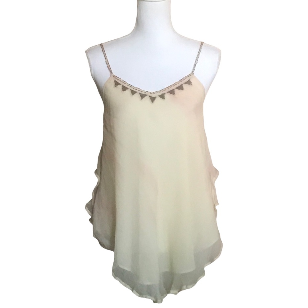 Free People Beaded Ombré Sheer Overlay Top